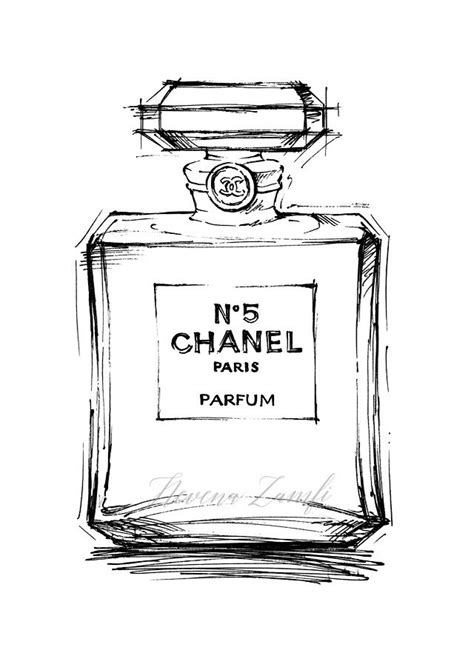 chanel bottle sketch|Simple way to draw a Chanel Perfume Bottle .